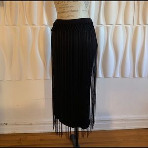 Kensie Black Fringe Skirt